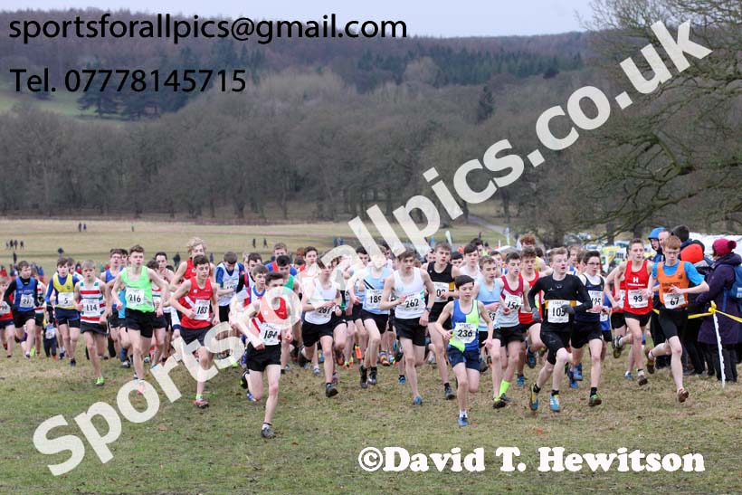 Boys under-15s, 2018 Northern Cross Country Champs., Harewood House, Leeds. Photo: David T. Hewitson/Sports for All Pics